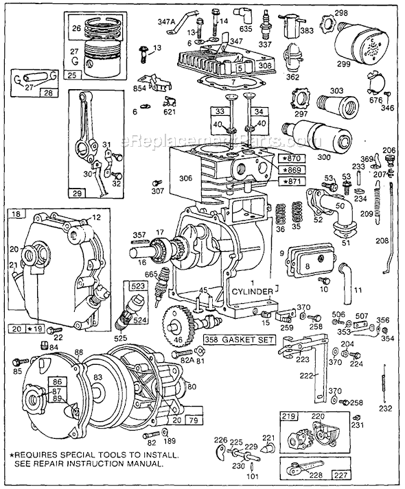 Page A Diagram and Parts List for 80300SERIES  Briggs and Stratton Engine